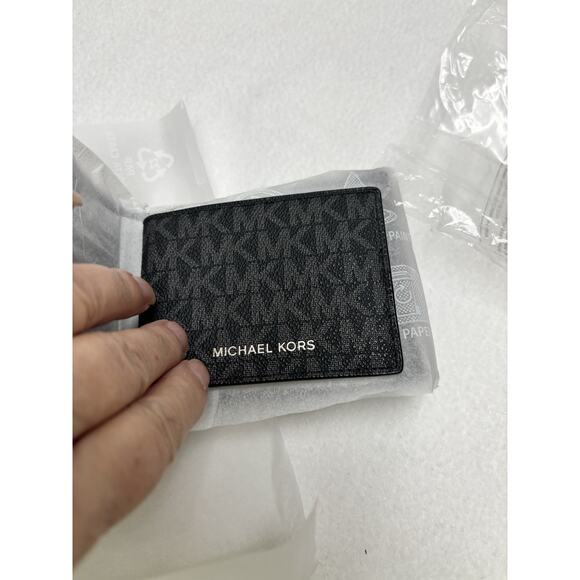 Michael Kors 2 Piece Cooper Logo Passcase Adm/PL Blue Wallet MSRP $198 NEW - Picture 5 of 15